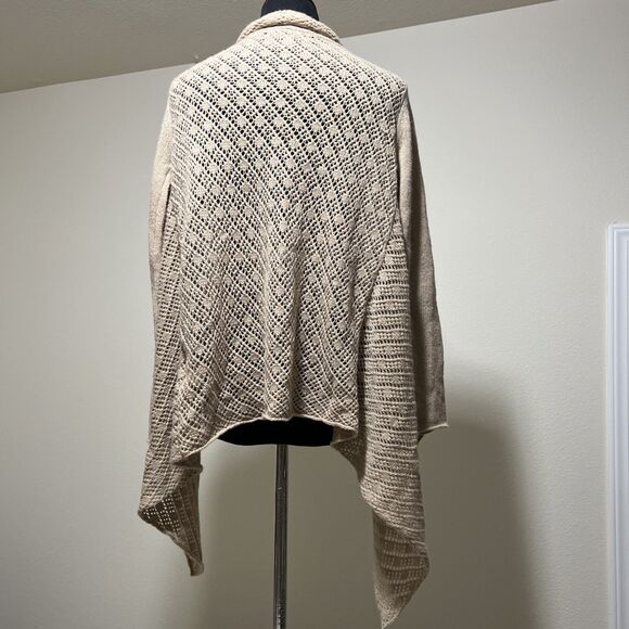 VTG Loose Weave Wrap Cardigan Shawl Sweater ANGORA Blend Beach Cover Up XS/S - Picture 6 of 14